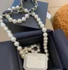 真珠ハンドバッグファッショントレンドネックレスアクリルイヤホンバッグミニマリストミニ斜めチェーンバッグ