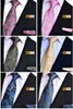 (50 st Lot) Hela Mens Silk Neckties Set (Neck Tie Handkerchief) Klassiska Mäns Bröllopsfestficka Kvadreter