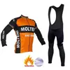 Molteni Winter Fleece 2022 Mens Cycling Jersey Set Mountian 자전거 옷 착용 Ropa Ciclismo 경주 자전거 의류 사이클링 세트