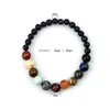 Brins de perles Vente Univers Galaxy Système Solaire Huit Planètes Gardant Des Étoiles Pierre Naturelle Couples Bracelets Pour Femmes Hommes Bijou Fawn22