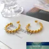 Fashion Twisted Hoop Jewelry Earrings For Women Gift Gold Tone Stainless Steel Party Circle Simple Eardrop Wholesale Factory price expert design Quality Latest
