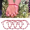 Bracelets de charme 24pcs 7 noeuds Bracelet de corde rouge pour femmes hommes amulette chanceuse et amitié à la main tresse corde bracelet bijoux 233G