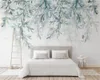 3d Mural Wallpaper small fresh hand painted watercolor green leaves Nordic minimalist Living Room Bedroom Kitchen Home Decor Wallpapers