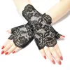 Women Fingerless Lace Gloves Ladies Half Finger Hollow Out Embroidery Floral Mesh Party Dance Costume Accessory Mittens1