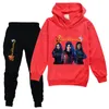 Ensembles de vêtements Toddler Descendant 3 Hoodies Ensemble de survêtement pour fille Sweat à capuche à manches longues Poches Pantalon Costume Deux pièces Tenues