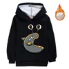 Hoodies tröjor barn kläder tonåring varm pullover vinter slogoman hoody sammet barn hoodie tröja flickor pojkar long208j