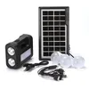 Solgenerator Handlampa USB-laddare Hemsystempanelgeneratorer Kit med 3 lampor Lyser 4500mAh Power Bank för inomhus utomhus nödbelysning