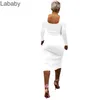 Femmes Robe Designer Slim Sexy Moulante Split Robes Col Carré Couleur Unie À Manches Longues Maxi Jupe Clubwear Vêtements Plus La Taille 9 Couleurs