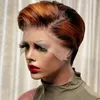 15-cm krótka pixie Cut Syntetyczna symulacja peruki ludzkie włosy Pelucas de Cabello Humano Peruki B-PC2-BLBR