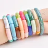 Bracelet Rainbery 2021 acrylique élastique perlé couleurs Bracelet bohème couleur correspondant coude Bracelets Spot cuivre plaquette