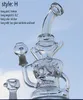 10.5"Double Recycler Glass Art Bong With bowl Oil Rigs Turbine Perc Bongs Water Pipes 14.4mm Joint