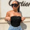 Hirigin Kvinnor Sexig Tube Crop Top 2020 Mode Kläder Sommar Ladies Öppna Back Mesh Bustier Vest Tank Tops Kvinna Club Streetwear X0507