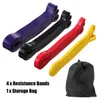 4st set pull rep yoga motstånd band gummi loopar styrka pilates fitness gummit utrustning elastiska band fitness träning gym h1026