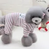 Pet Pajama Supplies Dog Apparel Clothe Cold Weather Teddy Coats Soft Stripe Warm Pup Shirt Winter Puppy Outfits Clothing FaDuFour-legged pants Skirt Costume S-XXL