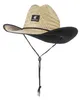 The Printed Brim Women Men Lifeguard Hat Straw Cowboy Summer Beach hat Wide Panama Womens Sun 210608