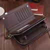 Origineel merk Mens Wallet Business Striped Clutch lederen portemonnee voor mannelijke mode -man kaarthouder met ritssluitingtelefoon Bag240m