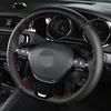 DIY czarna sztuczna skórzana skórzana kierownica pokrowiec na Volkswagen VW Golf 7 MK7 Nowy Polo Passat B8 Tiguan Sharan Jetta