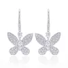 Mode tempérament crochet d'oreille Zircon papillon boucles d'oreilles pour femmes bijoux de mariage Boucle Mujer Brincos XIUMEIYIZU