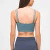 L-052 Yoga Bra Women's Sexy Padded Camis Tank Tops High Strength Shockproof Sports Gym Clothes Women Underwears Simple Double Shoulders Strap Vest Shirt