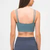 L-052 Yoga BRA Kvinnors Sexiga Padded Camis Tank Toppar Höghållfast Stötdämpare Sport Gym Kläder Kvinnor Underkläder Enkel Double Shoulders Strap Vest Shirt