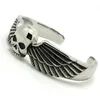 Классический мужской высококачественный металл властный панк череп крыла браслет мода ювелирных изделий браслет