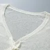 女性編みの日焼け止めブラウススプリットストラップロングビーチスカート海辺のホリデーシャツファッション汎用サロン