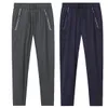 Duży rozmiar L ~ 8XL Summer Men`s ICE Silk Tkaniny Sportowe Spodnie dresowe Slim Stretch Luźne Pant Mężczyźni Wojskowe Wodoodporne Szybkie Dry Spodnie X0615