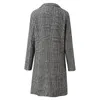 Mäns Ullblandningar Höst Vinter Lång Slim-Fit Woolen Trench Coat Mode Business Casual Plaid Suit Collar Men Jacka