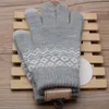 Guanti touch screen invernali da donna addensati caldi guanti elasticizzati lavorati a maglia Guanti da sci da guida all'aperto con dita intere in finta lana