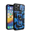 Push Window Camouflage Pierścień samochodowy Połączenia telefonu na iPhone 13 Pro Max 12 11 x xr xs 7 8 plus osłona obudowy HKD230807