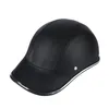 Casques de moto en cuir Scooter vélo demi-visage ouvert sécurité casque de protection unisexe casquette de baseball style pour café racer casquettes de cyclisme Ma