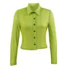 Sexy Vrouwen Shirt Lente En Zomer Revers Hals Lange Mouw Knop Casual Dames Blousers 2022 Nieuwe Mode Tops