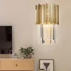 Modern crystal wall lamp gold sconce lights AC110V 220V fashion luxury lustre living room bedroom light fixtures mirror headlight