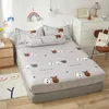 Upzo-Animal Series Polyester Fitted Sheet Adjustable Sheets King Bed Couple Cover With Elastic 180 200 No Pillowcase 220217