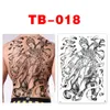 Fullback Storstorlek Tatueringar Tillfälliga klistermärken Bady Art Vattentät klistermärke för män Cool Stuff Snake Dragon Ganesha Tiger