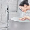 Noir chaud bassin froid robinet de robinet de robinet de salle de bain en laiton de salle de bain de la salle de bain à poignée blanche lavabo robinet robinet