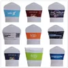 100pcs Digital Print Sashes Azienda Logo Design Pubblicità Tessuto Spandex Sedia Band For Party Hotel Decorazione per eventi di nozze