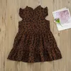 2-7Y 여름 유아 어린이 아이 소녀 드레스 민소매 레오파드 드레스 의류 의상 210515