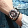 Curren montre chronographe Sport hommes montres Quartz horloge en cuir homme montre-bracelet Relogio Masculino mode cadeau pour hommes Q0524