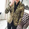 럭셔리 골드 슬림 맞는 블레이저 홈 브레 공식 재킷 Masculino 웨딩 블레이저 댄스 파티 DJ 가수 Chaqueta Hombre Blazer Men Suit Jacket 210527
