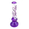 Bong en verre Fumer Pipe à eau Narguilé Arbre Percolateur Diffusé Shisha Pipes 10,24 pouces Glow In The Dark Filter Beaker Bubbler W / ICE Catcher Purple Bongs Hookahs