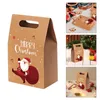 Gift Wrap 1Pcs Vintage Kraft Paper Christmas Apple Box Holiday Packaging Party Bag Portable Xmas Candy