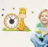 Zegary ścienne Cute Giraffe Clock Cartoon Design Silent Dzieci Salon Sypialnia Wiszące Dekoracji Home