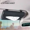 1 PC Organizer Box Car Sun Caixas de Visor Interior Suporte de Guardanapo PU PU Couro Tecido Saco Acessórios para Auto