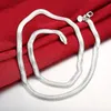 Kedjor 925 Sterling Silver 6mm Flat Snake Chain Halsband för män Kvinnor 16-24 tums mode halsband 2021 Vintage Smycken Julklapp