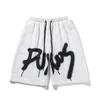 Hybskr verano hombres pantalones cortos graffiti impresión casual suelto hip hop streetwear moda harajuku pareja pantalones 210714