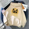 Det är Meow eller Aldrig Skriv ut Sweatshirts Man Casual Loose Vintage Hooded Pullover Mens Cartoons Harajuku Hip Hop Anime Hoodies H1227