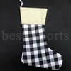 Sublimation Buffalo Plaid Bas De Noël 12 Styles Blanc De Noël Bonbons Chaussettes Sac Cadeau Santa Bas Arbre De Noël Oranment CYZ3280