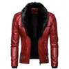 Зимняя кожаная куртка мужчины плюс бархат теплый высокий улица стройный панк ветрозащитный мотоцикл куртка мужская пальто 2111111