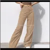 Womens Capris Women 90S Indie Streetwear Corduroy Pants Vintage Teenager Skater Girl Style Baggy Fashion High Waist Brown Trousers1 J7 Wd7Mz